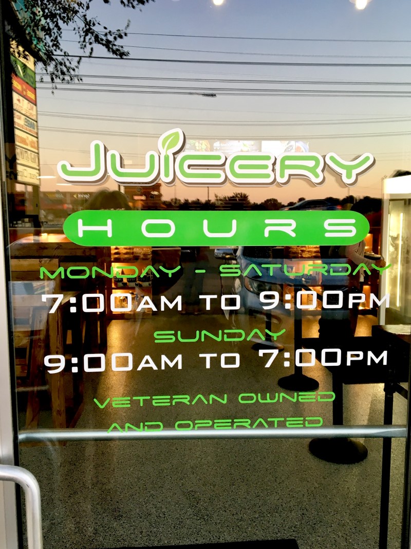 Juicery Front Door Decal