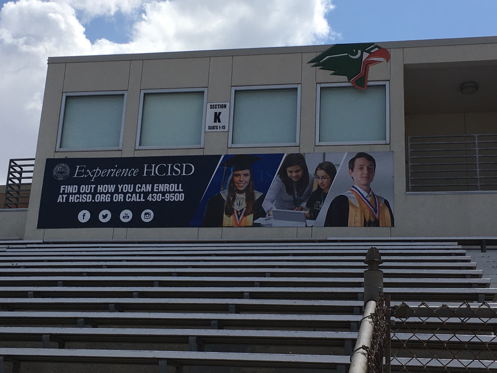 HCISD Banner on Bleachers