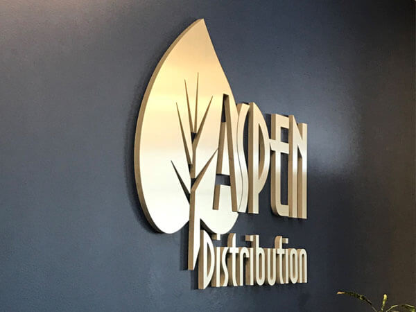 Aspen Distribution wall sign