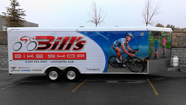 Bill’s Bike Shop trailerwrap