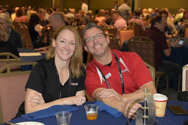 Kareen and Ed McFarlene smile together